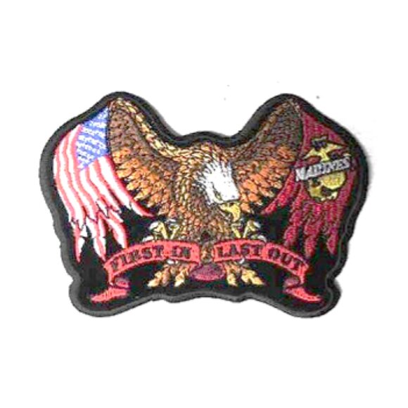 Hot Leathers Unisex First in Last Out Marines 5"x3-1/4" Embroidered Patch 💸 - Picture 1 of 3